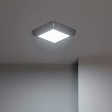 Produkt od Přisazené Stropní Čtvercové 12W LED Svítidlo 180x180 mm Kovový se Stříbrným Designem