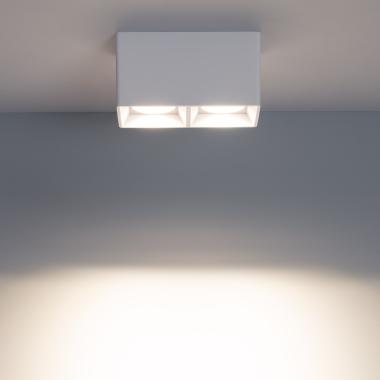 Product van Plafondlamp Vierkant Dubbel Wit Space met GU10 lamp