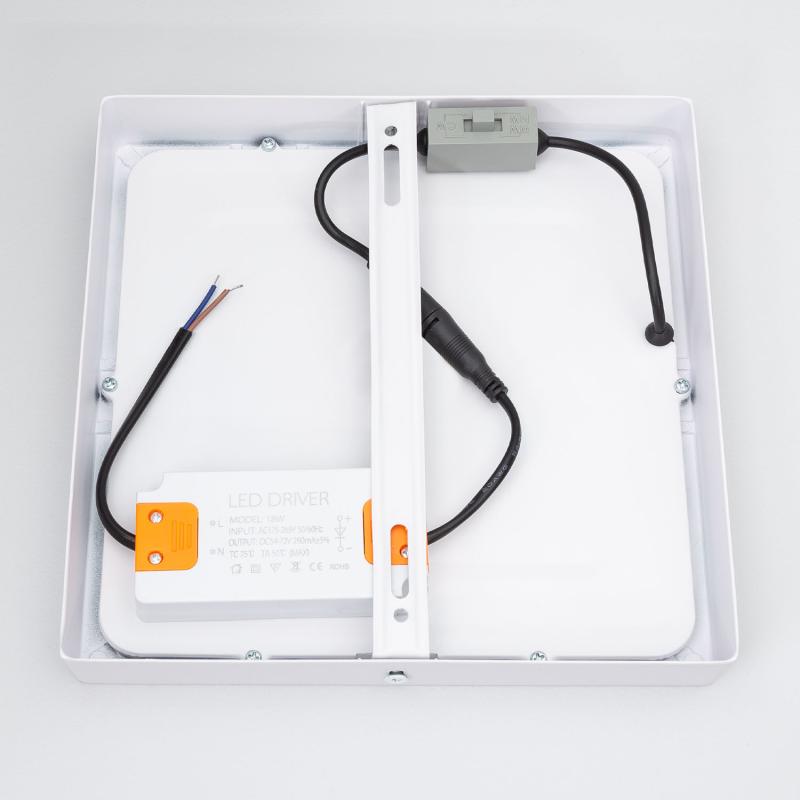 Product van Plafondlamp LED 18W Vierkant Aluminium 210x210mm Slim CCT Selecteerbaar Galán SwitchDimm