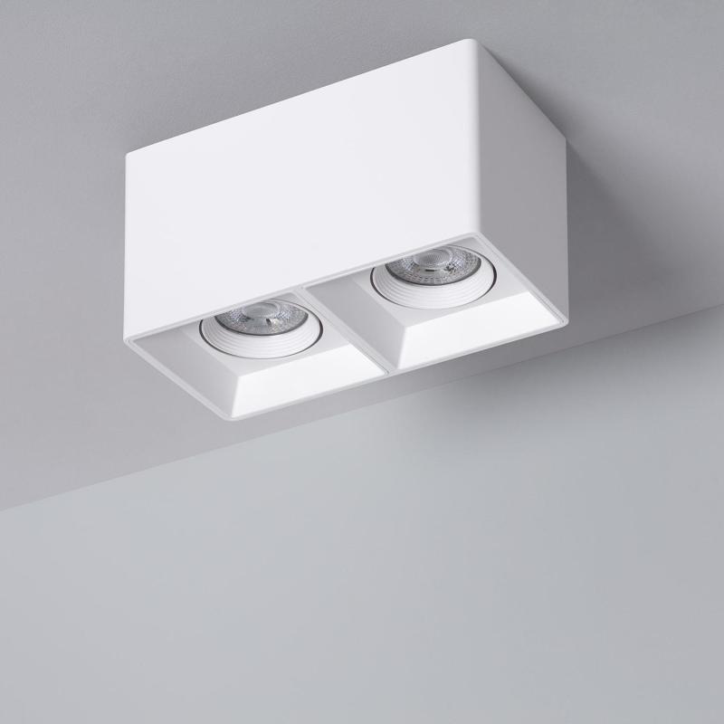 Prodotto da Applique da Soffitto Quadrata Doppia Bianca con Lampadina GU10 Space