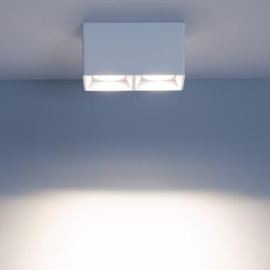Product of Space Square Double Ceiling Spotlight with GU10 Bulb in White