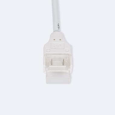 Product van Hippo Connector met Kabel voor Zelfregulerend  LED-strips  220V AC SMD Silicone FLEX van 12 mm breed aansluiten.