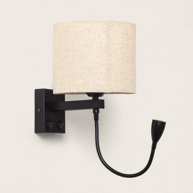 Kianga 2.5W Metal Wall Lamp with Reading Light in Black