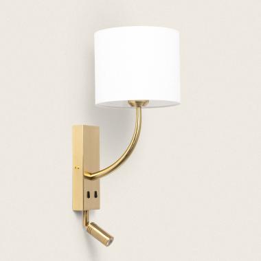 Teylo 2.5W Metal Wall Lamp with Reading Light in Gold