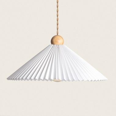 Luanda Wood & Fabric Pendant Lamp