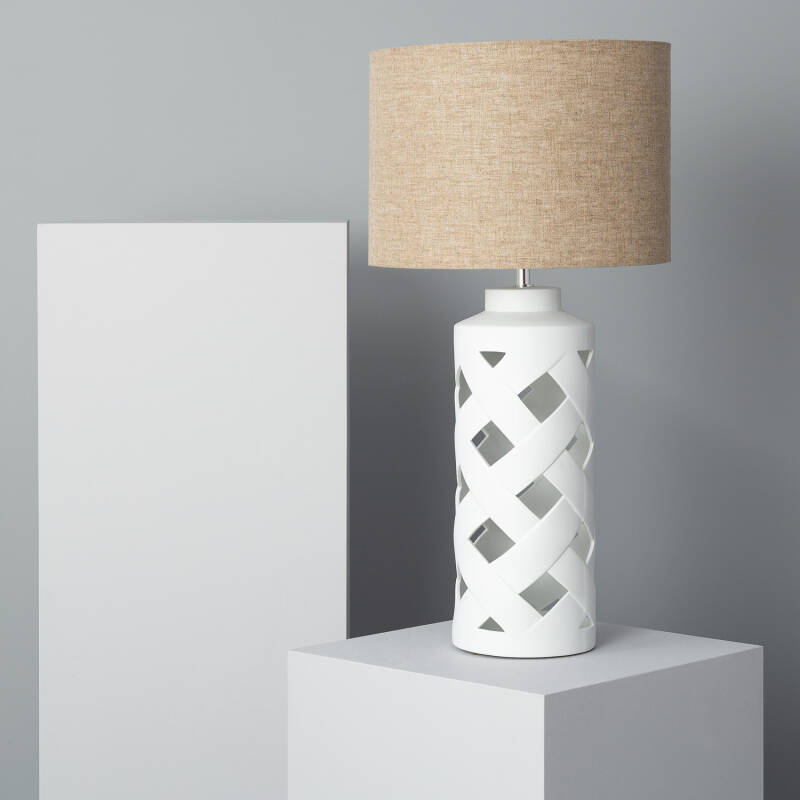 Product of Makalu Ceramic & Fabric Table Lamp 