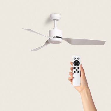 Minimal Silent Ceiling Fan with DC Motor in White 132cm