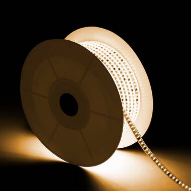 50m 220V Dimmable Autorectified SMD2835 LED Strip 120LED/m 1000lm/m 12mm Wide cut at every 10cm IP65