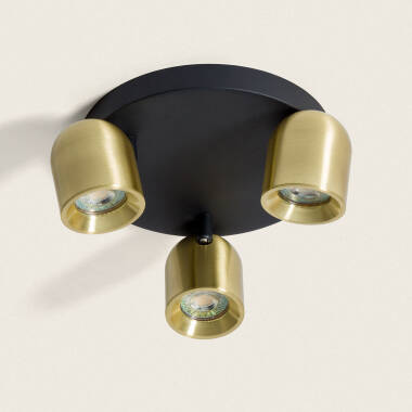 Lampada da Soffitto Circolare Orientabile Alluminio 3 Lampade Caleb