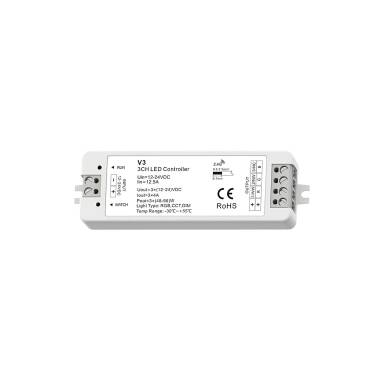 Produkt od Přijímač Stmívač LED 12/24V DC pro Jednobarevný/CCT/RGB LED Pásek Kompatibilní s RF Dálkovým Ovladačem