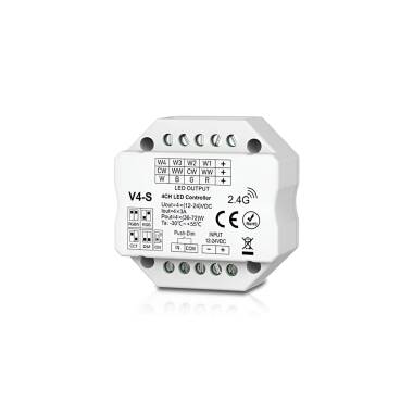 Contrôleur Variateur LED de dernière génération 12/24V DC pour Ruban LED CCT/RGB/RGBW, compatible avec Télécommande RF