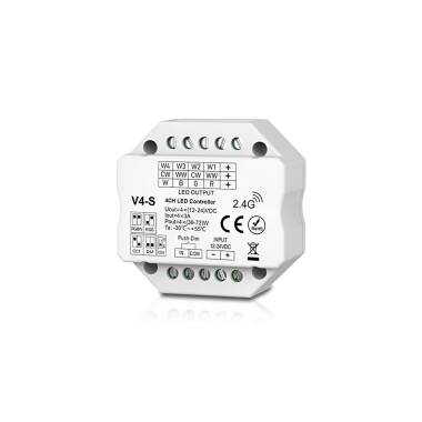 Dimming Controller compatible with RF Remote & Push Button for 12/24V DC Monochrome/CCT/RGB/RGBW LED Strips