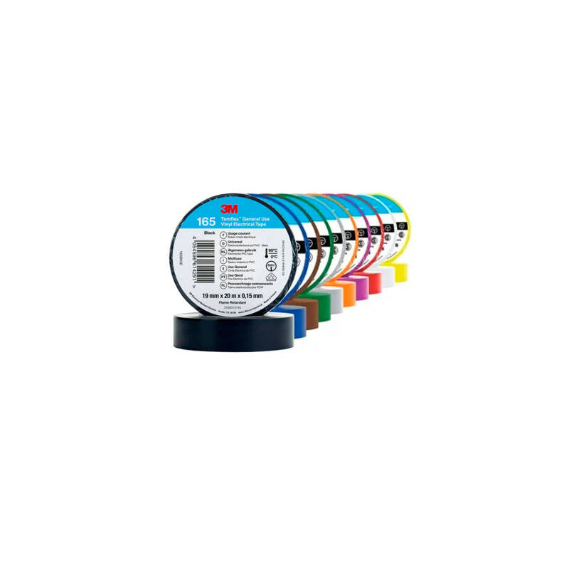 Product van Multicolor Isolatietape Temflex 165 PVC 19mm x 20m 3M 7100278675