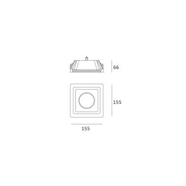 Product of Downlight Square Plasterboard integration for GU10 / GU5.3 LED Bulb UGR17 158x158 mm Cut Out 