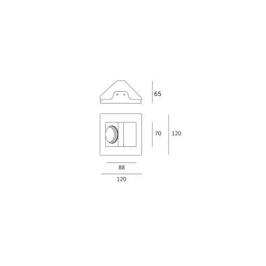 Product of Square Downlight Accent Frame Plasterboard Integration for LED Bulb GU10 / GU5.3 Cut 123x123 mm UGR17 