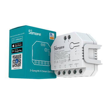 Interrupteur WiFi Compteur d'Énergie Compatible avec Interrupteur Conventionnel SONOFF Dual R3 Lite 15A