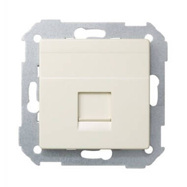 Product Flat Voice and Data Plate with Dust Cover for 1 AMP RJ45 Connector Simon 82