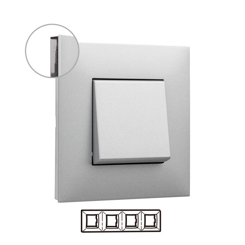 Produkt von VN-Blende 4 Elemente Aluminum LEGRAND Valena Next 741034