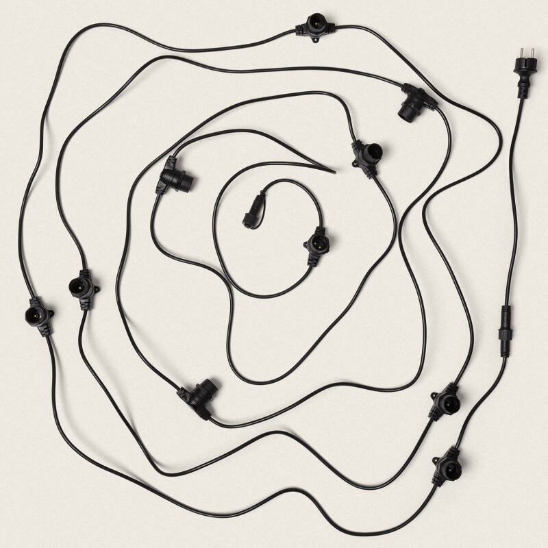 Produkt von LED-Girlande Außen mit 10 B22-Fassungen 10m Schwarz IP44