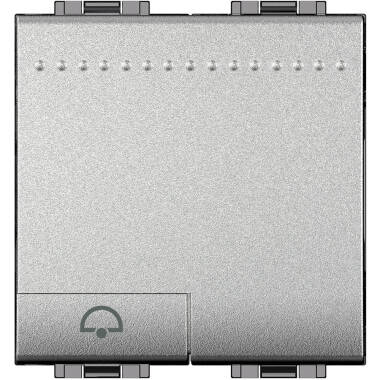 Meccanismo Interruttore Pulsante Simbolo Campanello 2 Moduli 10A 250V AC Morsetto Automatico BTicino Living Light  NT4042M2N