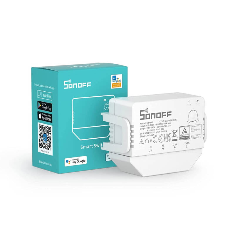 Product van WiFi schakelaar compatibel met Conventionele Schakelaar SONOFF Mini R3 16A 