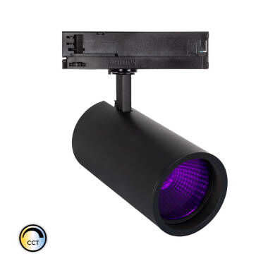 LED-Strahler New d'Angelo Schwarz 30W CCT LIFUD für 3-Phasenschiene Spezial für Lebensmittel