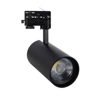 Produit de Spot LED New d'Angelo 30W Noir CCT CRI90 LIFUD pour Rail Triphasé (3 Allumages) avec Optique Variable