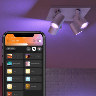 Product van Plafondlamp LED PHILIPS Hue White Color Argenta 4x6W