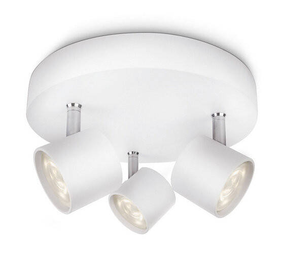 Product van Plafondlamp  PHILIPS Star LED Dimbaar met 3 Spots 3x4.5W 