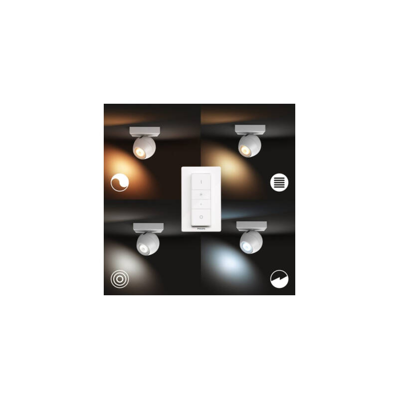 Product van Plafondlamp White Ambiance Enkelvoudige Spot  GU10 PHILIPS Hue Buckram