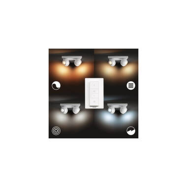 Produit de Plafonnier White Ambiance Buckram 4 Spots GU10 PHILIPS Hue 