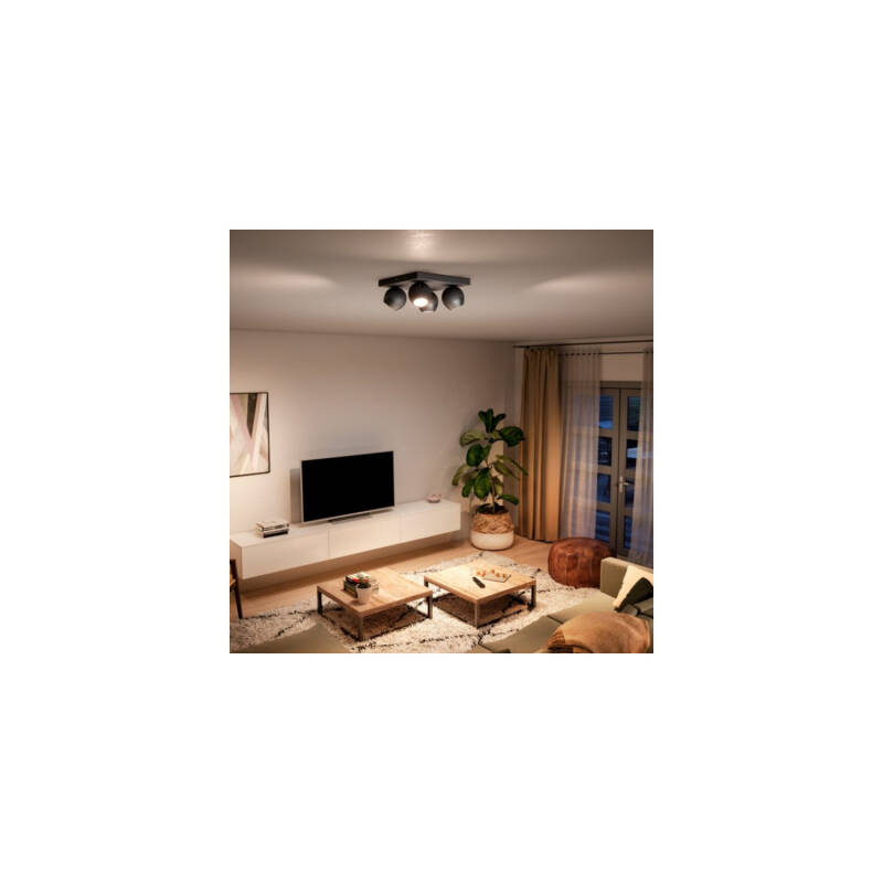 Product of PHILIPS Hue Buckram GU10 Four Spotlight Ceiling Lamp