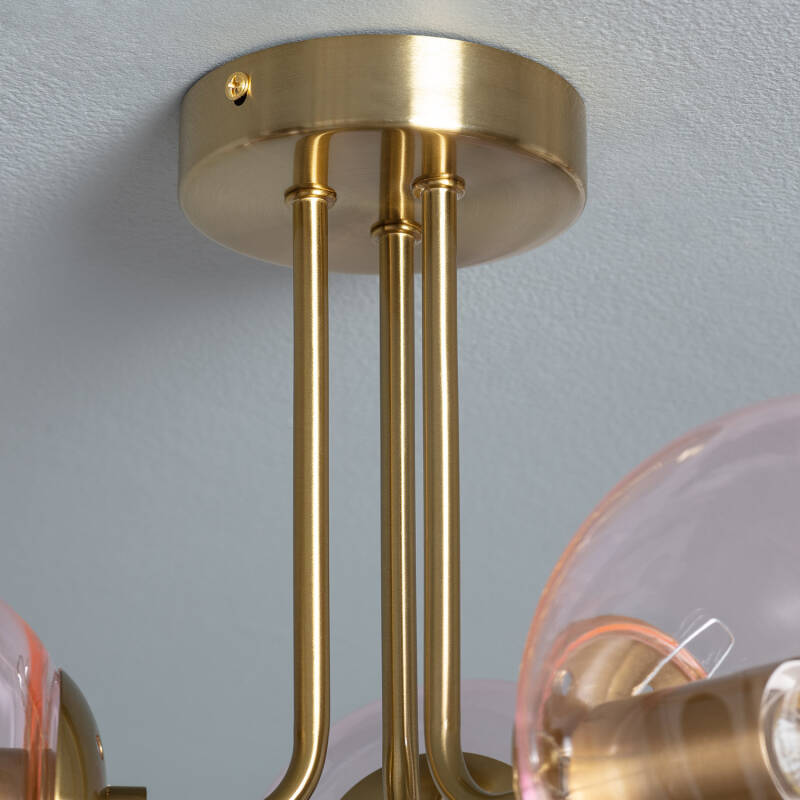 Product van Hanglamp Metaal en Glas Moonlight Brass 3spots