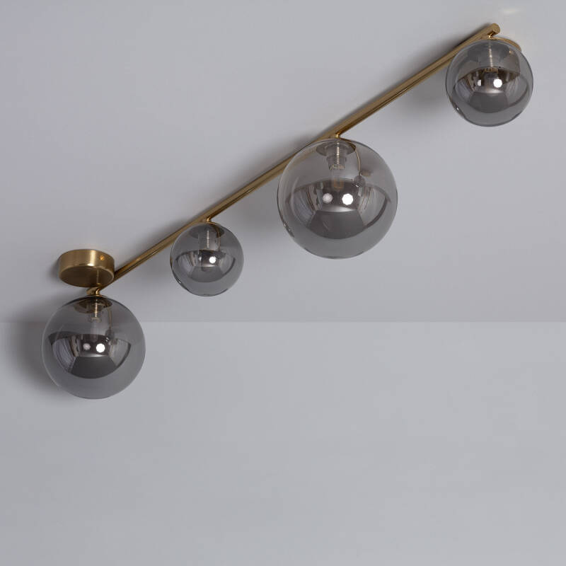 Prodotto da Lampadario in Metallo e Vetro Moonlight Brass 4 punti luce