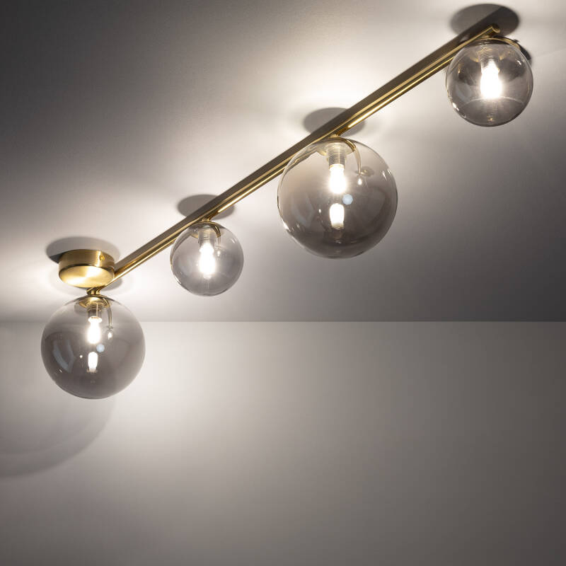 Product of Moonlight Bras Metal & Glass 4 Spotlight Ceiling Lamp