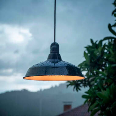 Product van Hanglamp met aluminium lampenkap outdoor IP65 Eiva Elegant Creative-Cables PDENE50SM01PAM11VBL