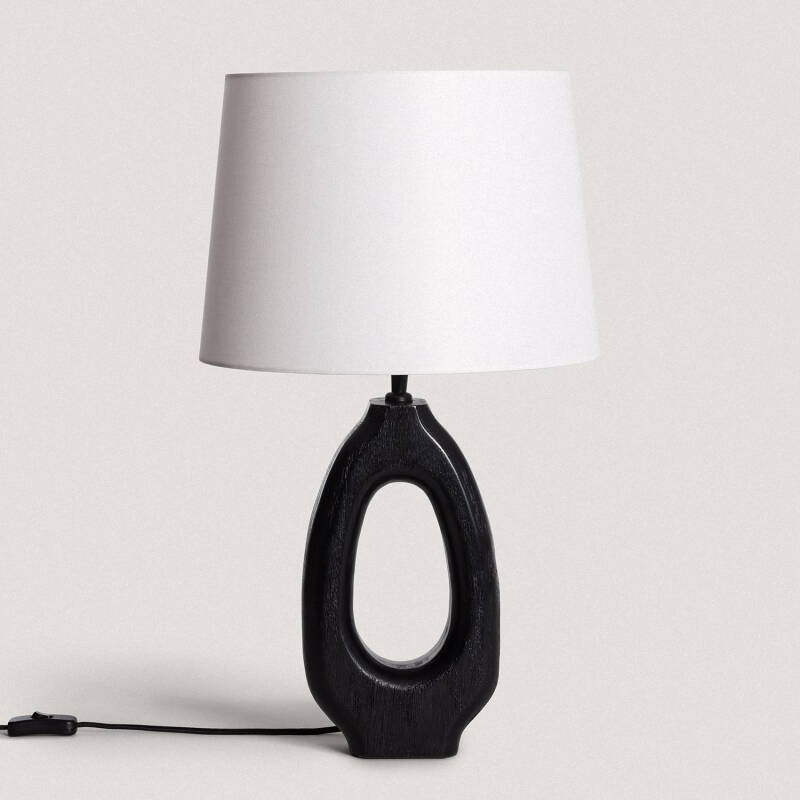 Produkt od Dřevěná Stolní Lampa Black Darshan ILUZZIA