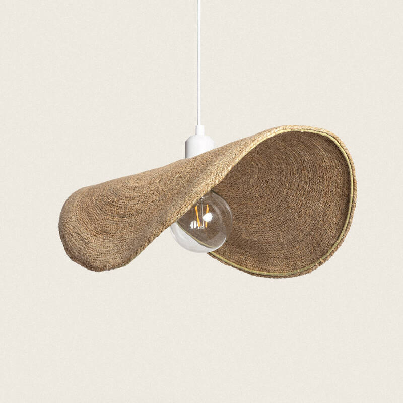 Product of Devmani White-Wire Natural Fibres Pendant Lamp 