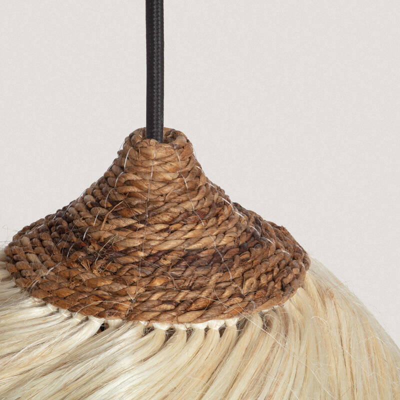 Producto de Hängeleuchte Rattan und Ramie Kempo Kulu ILUZZIA