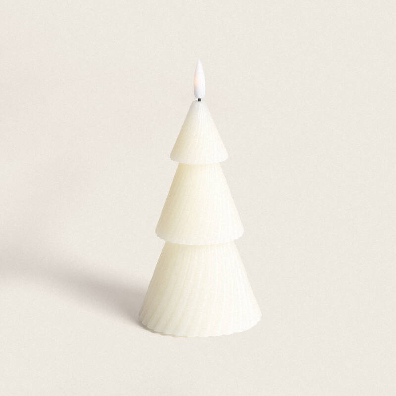 Product of LED Natural Wax Christmas Tree Candle with Battery 15 cm