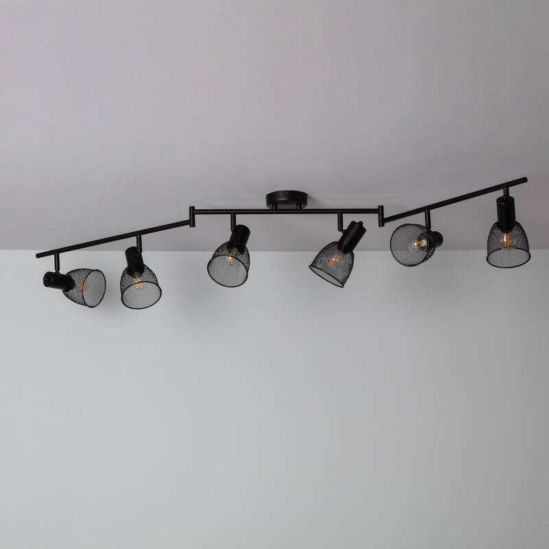 Product of Grid Adjustable Aluminium 6 Spotlight Ceiling Lamp