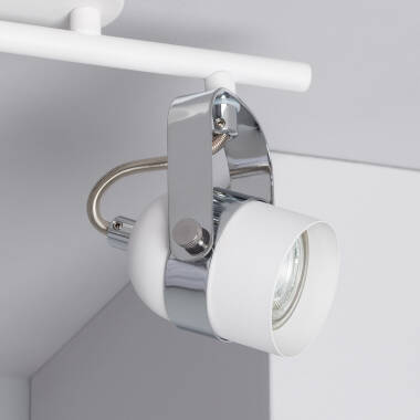 Product van Plafondlamp  Verstelbaar Aluminium  2 Spots Wit Sinner 