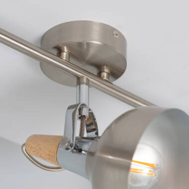 Prodotto da Lampada da Soffitto Orientabile in Alluminio 3 Faretti Emer Argento