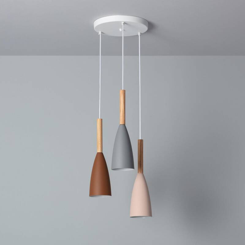 Product van Hanglamp Metaal en Hout Rain