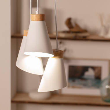 Product van Hanglamp Metaal en Hout Itai