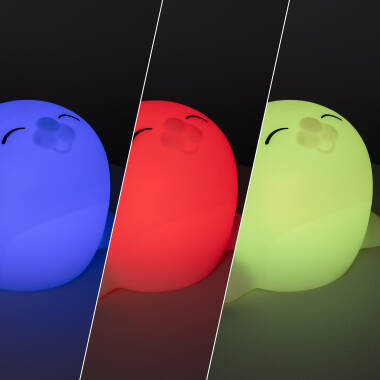 Prodotto da Luce Notturna per Bambini LED Foca RGB Silicone IP67 