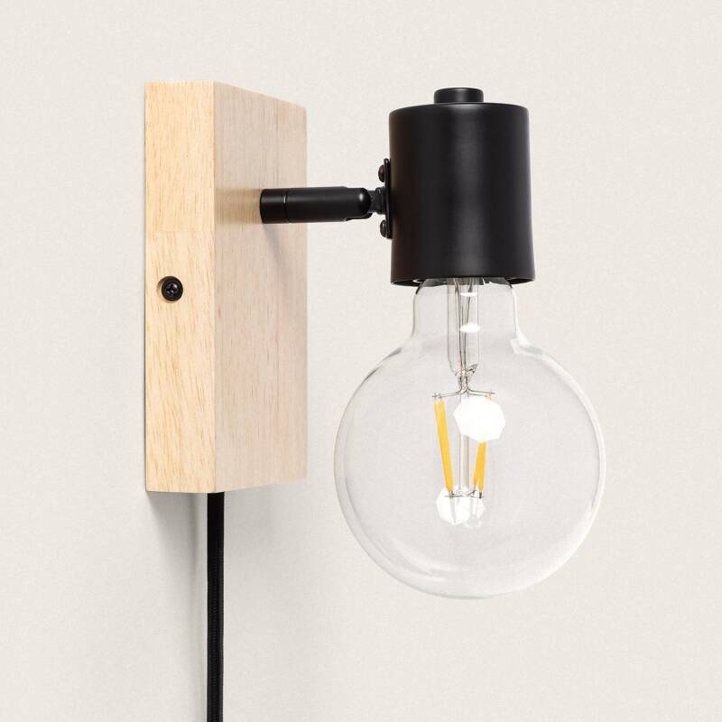 Produit de Lampe Murale Orientable Métal et Bois Moroni