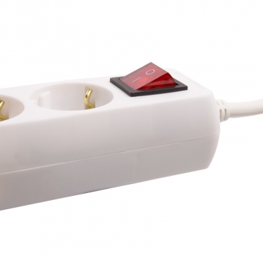 Multiprise électrique 6places blanc schuko interrupteur individuel
