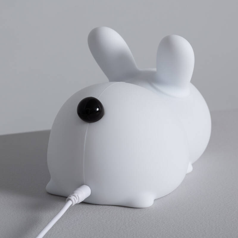 Produit de Veilleuse LED pour enfants en silicone RGB Lapin avec batterie 