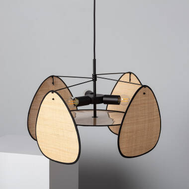 Product van Hanglamp van Metaal en Raffia Hades